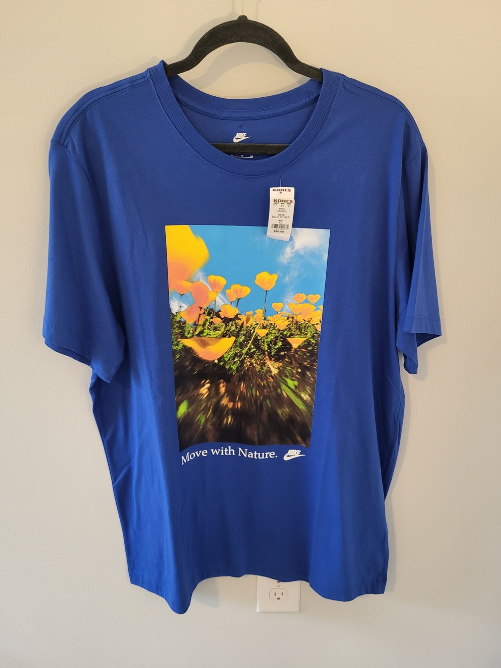Nike Men’s Blue Graphic Tee - Move with Nature